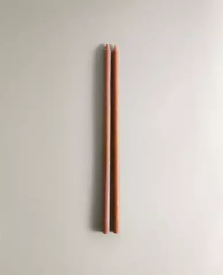 ZARA HOME НАБОР ЦВЕТНЫХ ДЕКОРАТИВНЫХ СВЕЧЕЙ ( 2 ШТ.), БЕЖЕВЫЙ