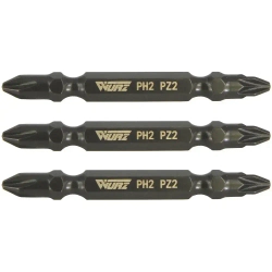Бита PH2/PZ2 x 65мм S3 3шт. двусторонняя намагниченная WURZ 2620-3