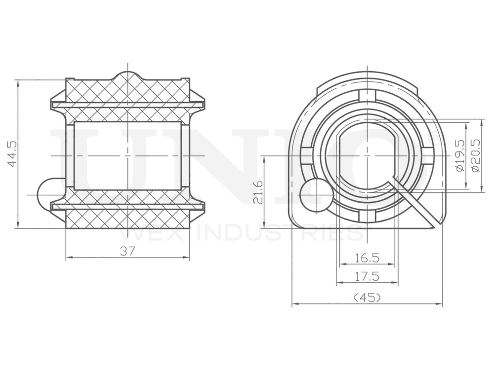 Втулка переднего стабилизатора UNIO RMP-10053