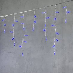 Светодиодная бахрома с колпачком 3,1*0,5 м., 120 синих LED ламп, прозрачный провод ПВХ, IP65, LTC (PIL120CAP-10-2B)