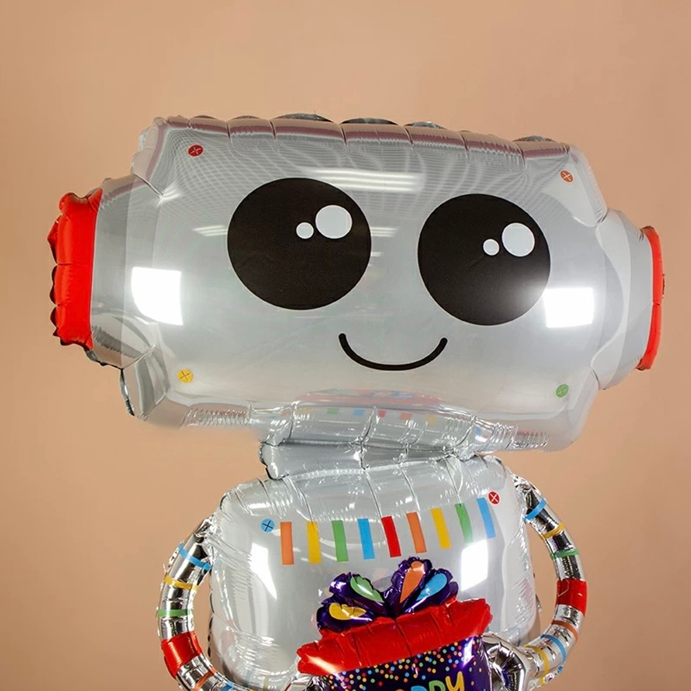 Шар 3D (62''/157 см) Ходячая Фигура, Робот с подарком