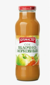 СОК КУХМАСТЕР ЯБЛОЧНО-МОРКОВНЫЙ С МЯКОТЬЮ 0.68Л