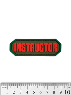 Шеврон Instructor PVC. Красный на оливе