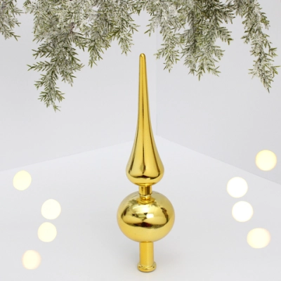 Верхушка на ёлку 23 см «Глянец» золото