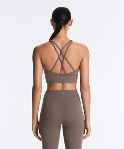 Oysho Спортивный бюстгальтер с бретелями на спине, серо-коричневый