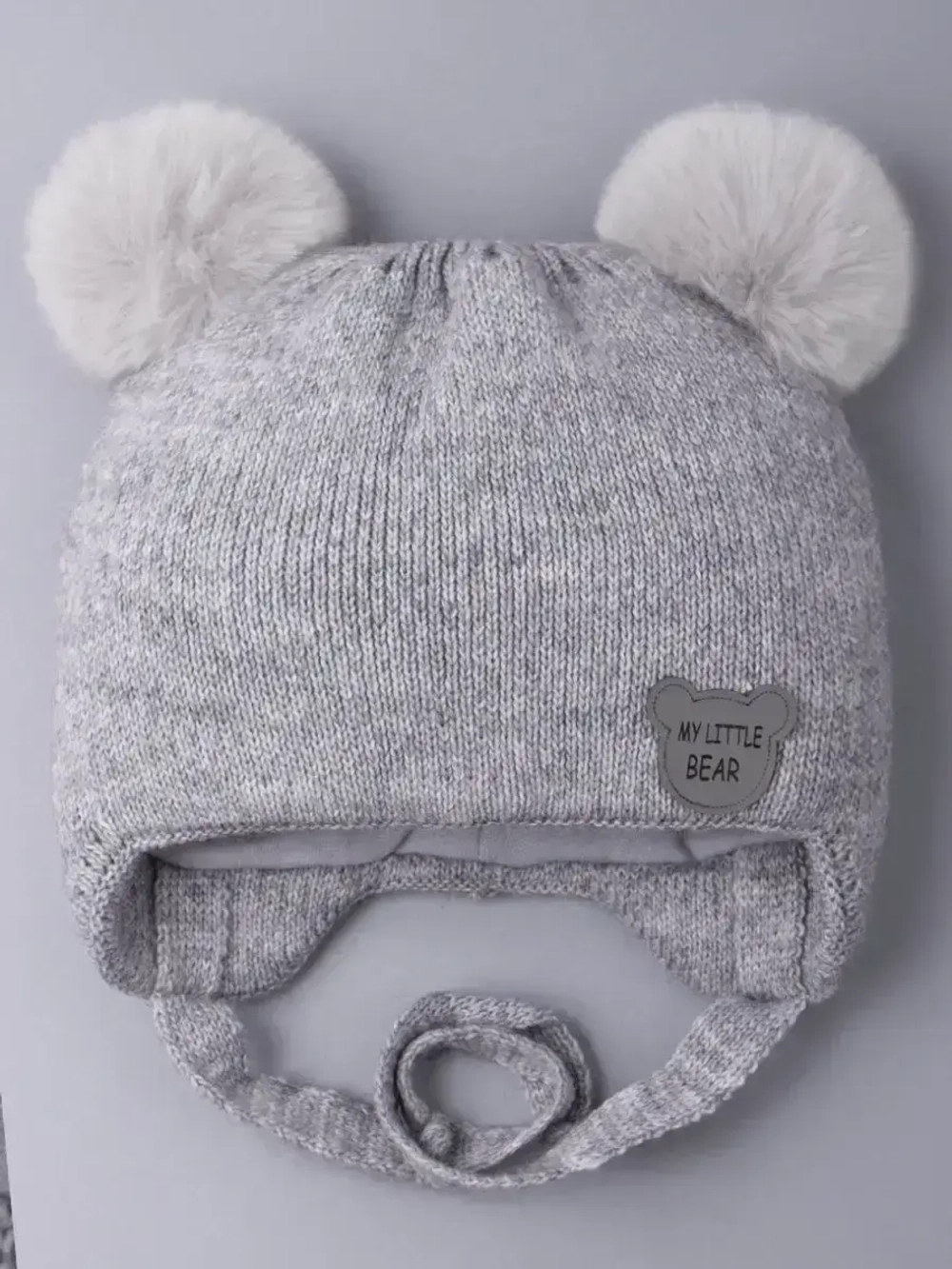 Шапка детская зимняя вязаная с ушками