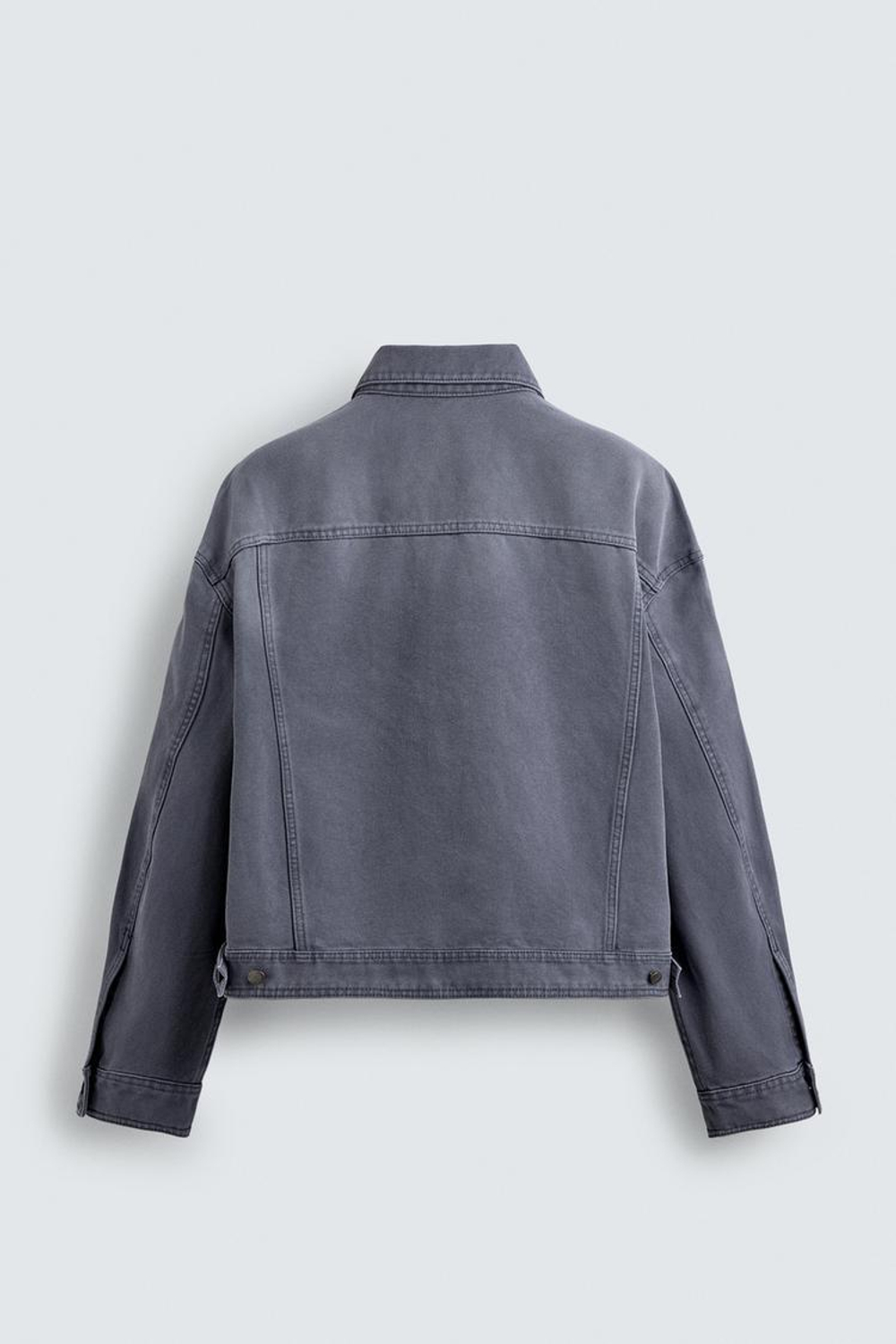 ZARA КУРТКА С ЭФФЕКТОМ ПОТЕРТОСТИ BOXY FIT, СИНЕВАТЫЙ