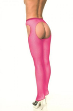 Колготки в мелкую сетку с вырезами (Размер: S-M-L) (Цвет: черный)