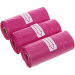 Пакеты с ручками биоразлагаемые для уборки за собакой в наборе 3шт, цвет розовый (3*15шт)/12,5*32,5*3,5см