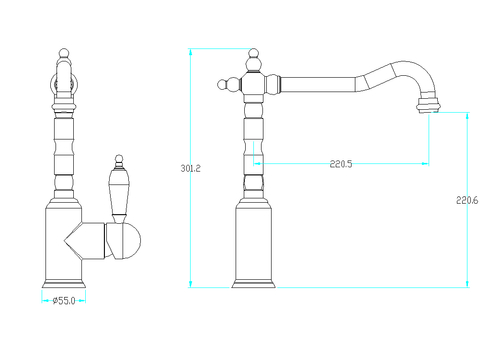 Boheme Смеситель для кухни MEDICI Ripresa ручка Provanse