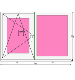 Пластиковое окно 850 х 1250 ТермА Эко + Москитная сетка