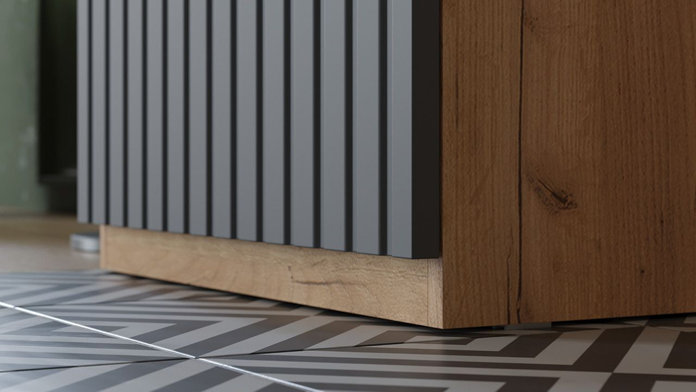 Прихожая с вешалкой комплект мебели Дуб Крафт золотой/Графит матовый 145х43х226 см