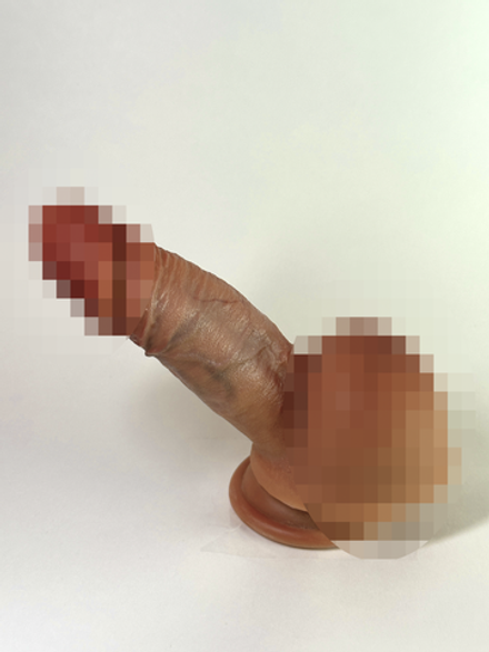 Фаллоимитатор на присоске с мошонкой №75S SGAN 3.7X15, телесный (10.5 рабочая длина)