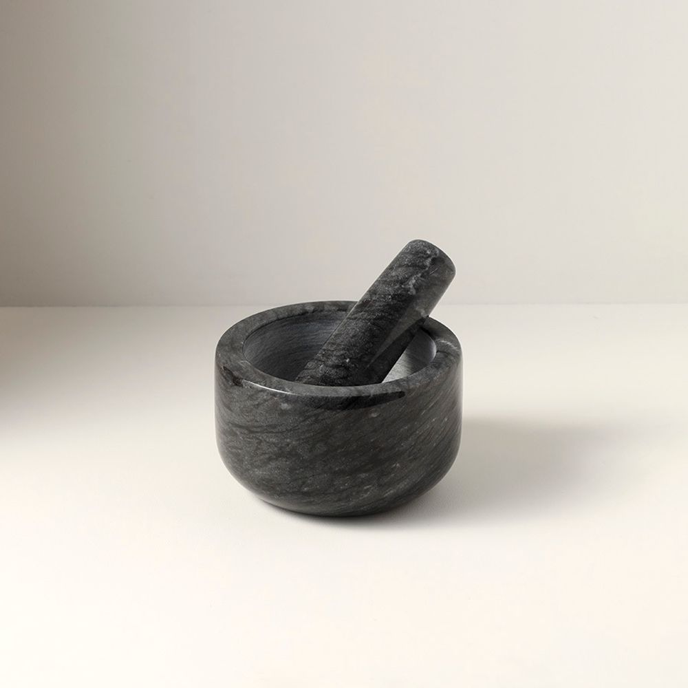 Ступка Marm, 12,7х7,6 см, черный мрамор