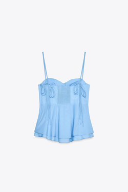 ZARA ТОП-БЮСТЬЕ — КОЛЛЕКЦИЯ ZW, ГОЛУБОЙ