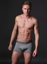 Хлопковые боксеры с брендированной резинкой (Размер: M) (Цвет: темно-синий)