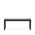 Скамья Calixta из кожи и красного дерева с черной отделкой 120 см