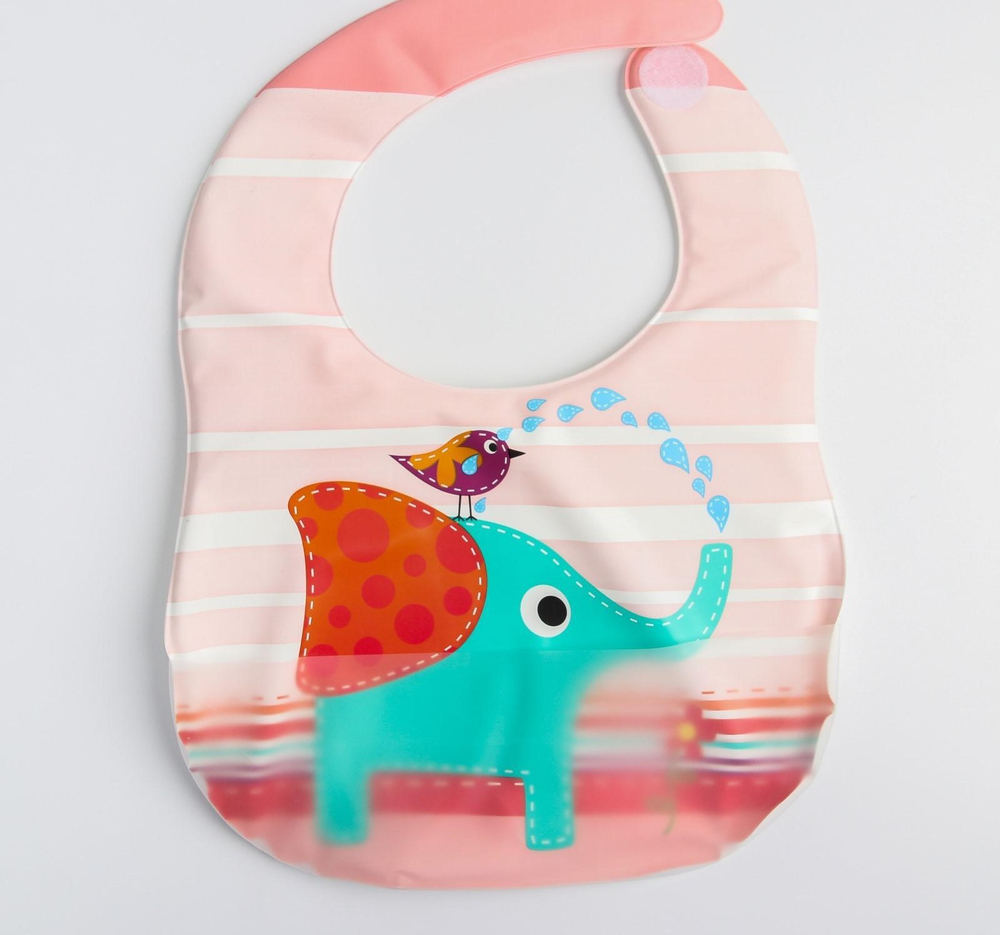 5133362 Нагрудник непромокаемый, мягкий на пороллоне "Слоник"