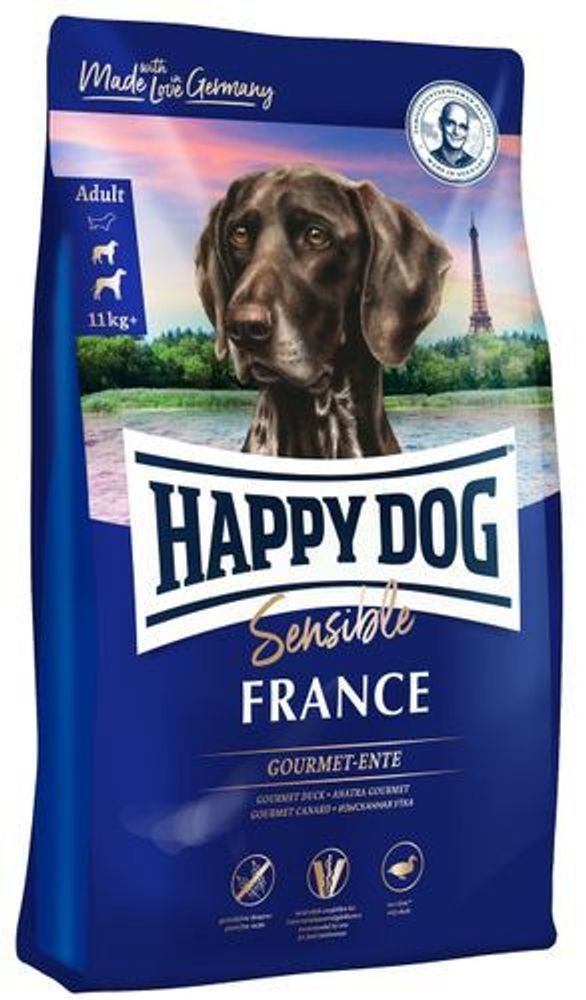 Сухой корм Happy Dog Supreme France для собак при пищевой аллергии с мясом утки и картофелем 12,5 кг
