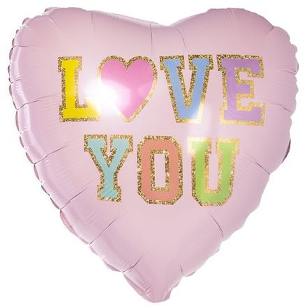 Сердце "Love you" нежно-розовое