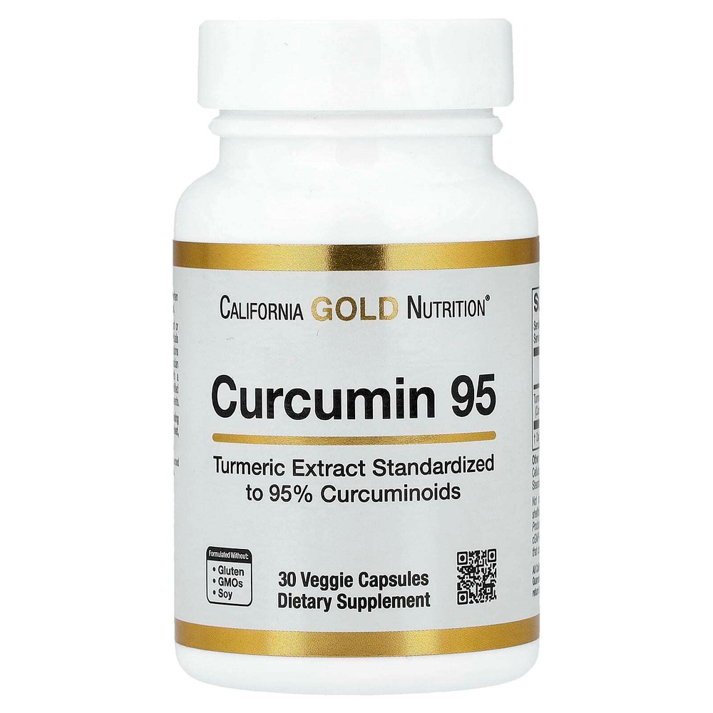 California Gold Nutrition, куркумин 95, 30 растительных капсул (500 мг в 1 капсуле)