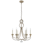 Milan Medium Chandelier in Venetian Silver with Crystal