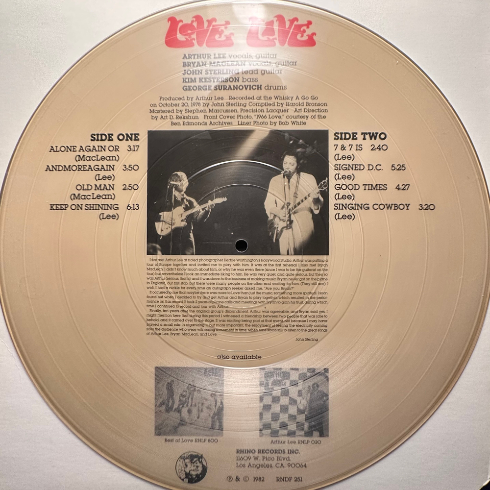 Love - Live (США 1982г.)