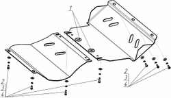 Защита стальная 3 мм Д, ПДф, Р Mitsubishi L200 MOTODOR.11313