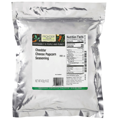 Frontier Co-op, Приправа для попкорна с  сыром Чеддер, 453 г