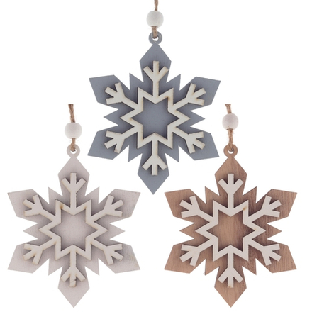 GAEM Украшение новогоднее "Снежинка", L8 W1 H10,5 см, 3в.