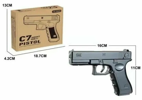 Пистолет металлический Glock Airsoft Gun C7 C.7 С7