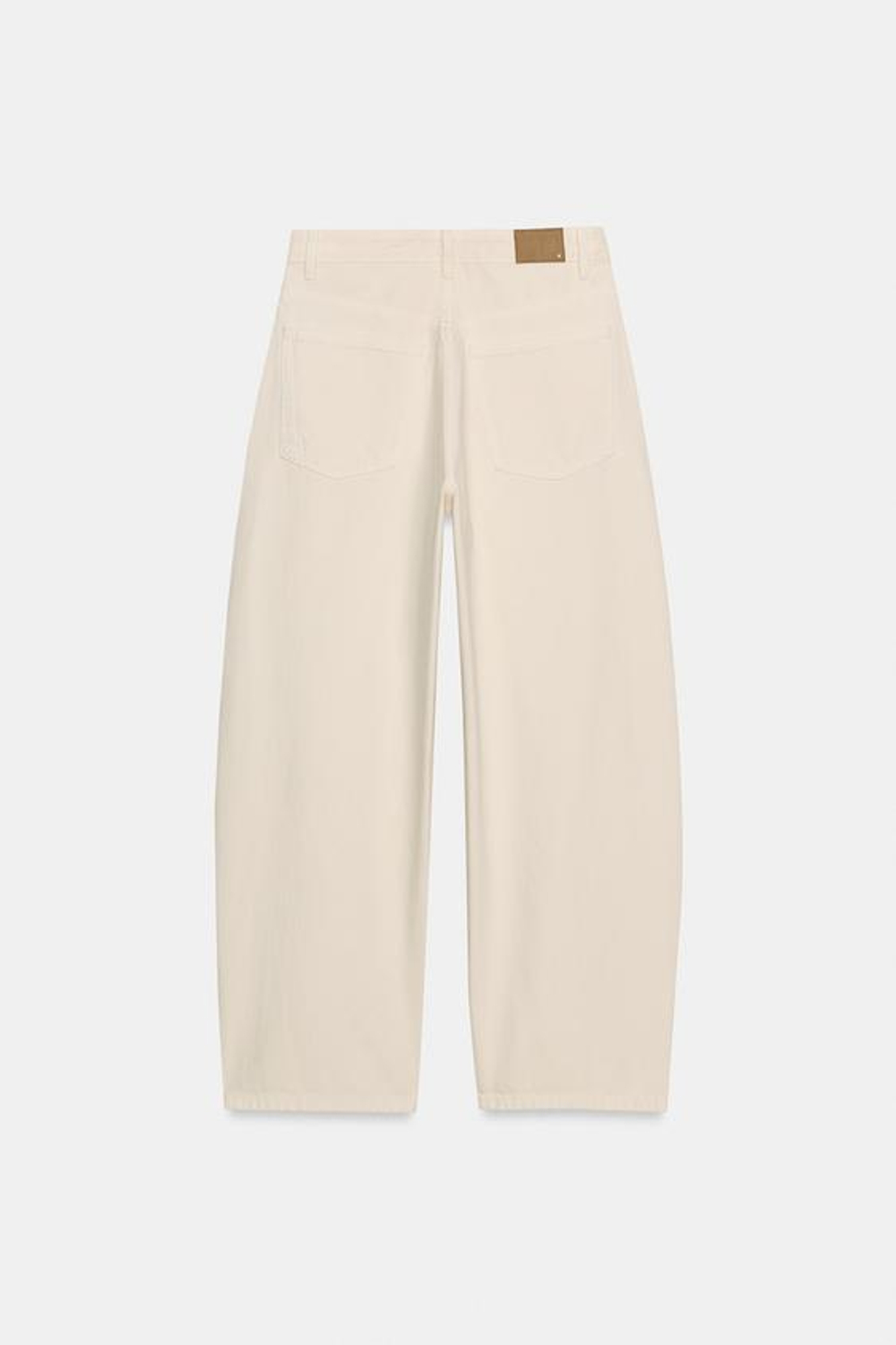 ZARA ДЖИНСЫ TRF BAGGY BALLOON СО СРЕДНЕЙ ПОСАДКОЙ, ЖЕЛТОВАТО-БЕЛЫЙ