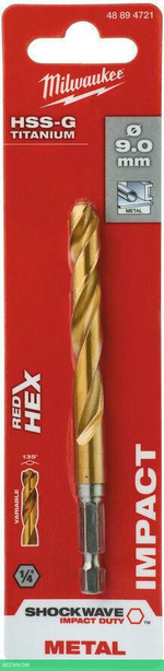 Сверло по металлу Milwaukee RedHEX HSS-TiN 9мм (48894721)
