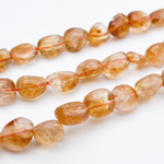 "Цитрин" фриформ бусины (кварц), размер около 9-11*8-9,5 мм, цена за 9 шт (1/4 нити)