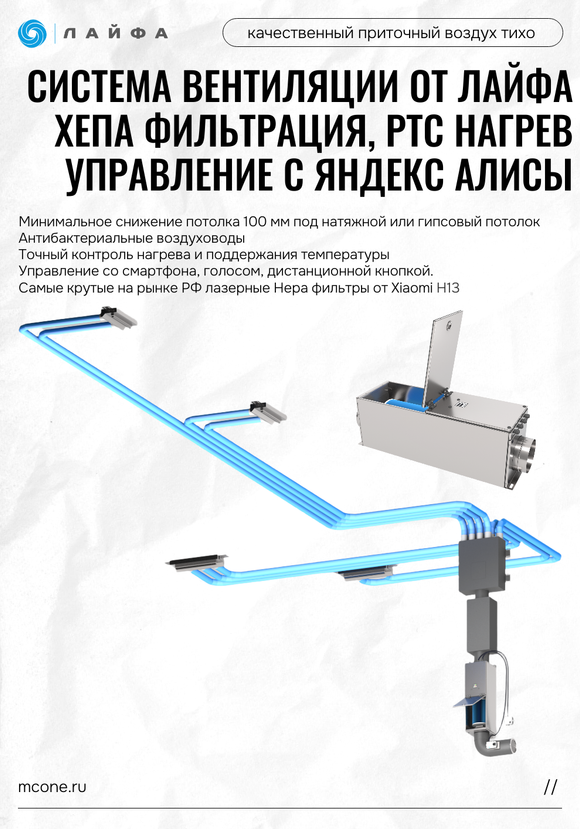 Современная система вентиляции с HEPA фильтром