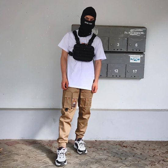 Сумка ТАЙНА нагрудная таслан черная