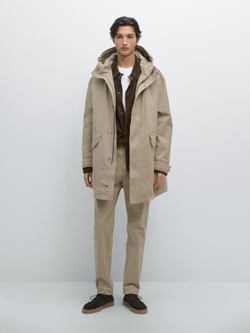 Massimo Dutti Зауженные брюки из хлопка, охра