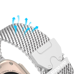 Ремешок из нержавеющей стали серебристого цвета от Dux Ducis для смарт часов Apple Watch 42, 44, 45, 46, 49мм, серия Milanese Air Series (миланская петля)