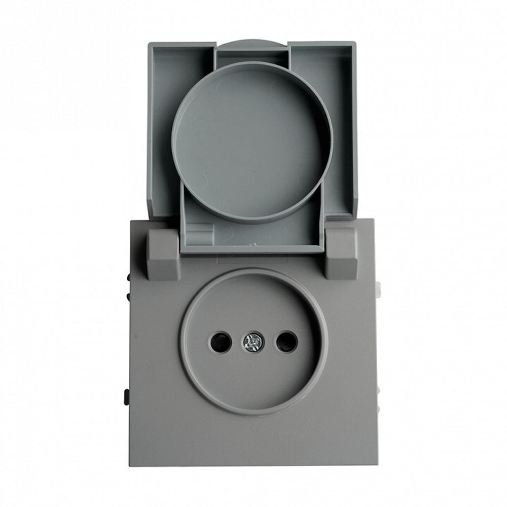 Розетка с заземлением и со шторкой, с крышкой Stekker Эмили 49956