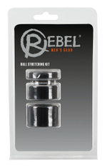 Набор из 3 колец для утяжки мошонки Rebel Ball Stretching Kit (Цвет: черный)