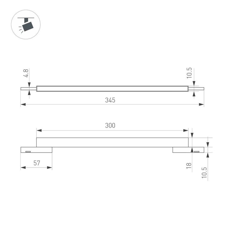 Трековый светодиодный светильник Arlight Mag-Microcosm-Flat-L300-8W Day4000 043272