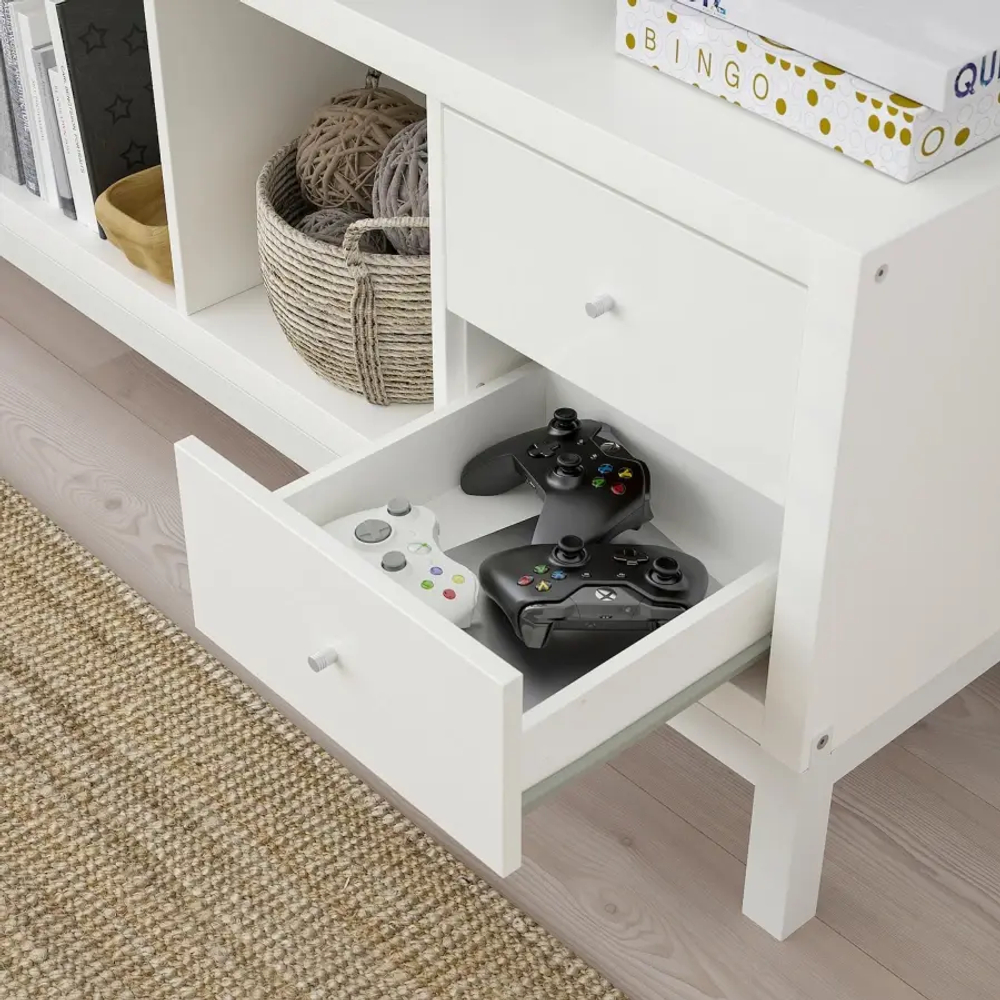 Вставка с ящиком в стеллаж - IKEA KALLAX/КАЛЛАКС ИКЕА, 33х33 см, белый