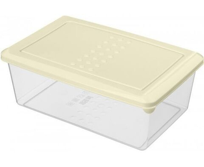 Контейнер для хранения продуктов с крышкой Asti 1,05л, прямоугольный, светло-бежевый 221100225/01 IDIland
