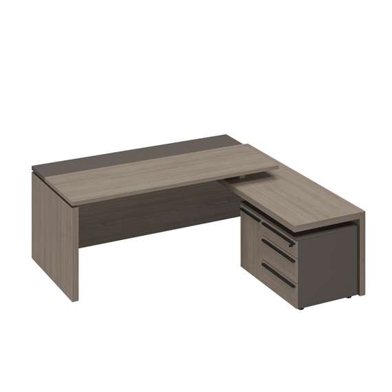 Стол руководителя с брифинг-приставкой боковой правый РС 126 ДЧ/ЛС