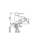 Смеситель для раковины 40к F1004 FRAP (литой, п/шпильку, хром, латунь)