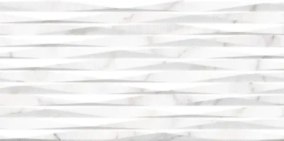 Настенная плитка ALMA Ceramica TWU09GRG017 Grigio 50x24.9 белая глянцевая под камень / полосы