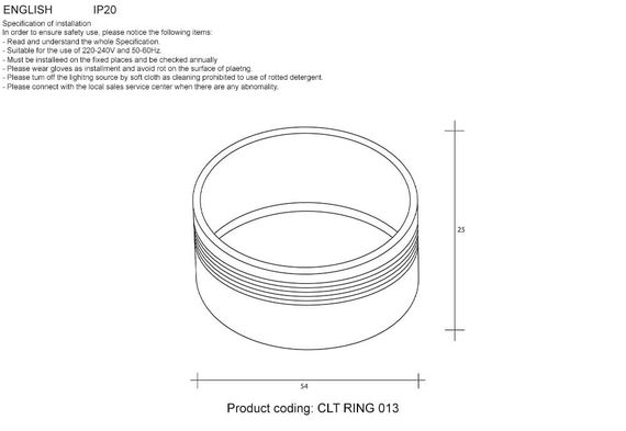 Декоративное кольцо Crystal Lux CLT Ring 013 GO