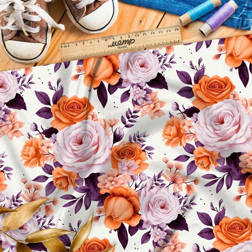 Ткань премиум Оксфорд 600D розовые акценты