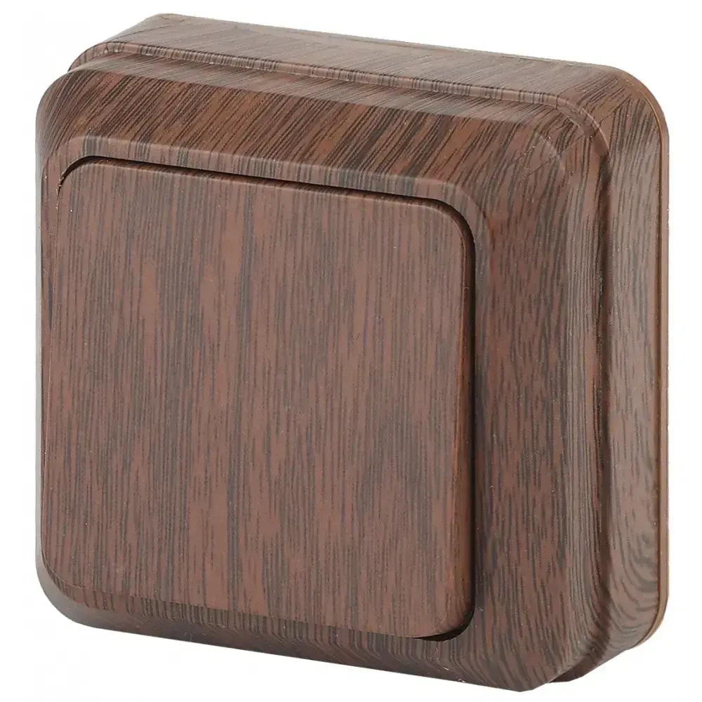 Выключатель Intro Quadro 2-101-10 одноклавишный 10А-250В IP20 ОУ венге