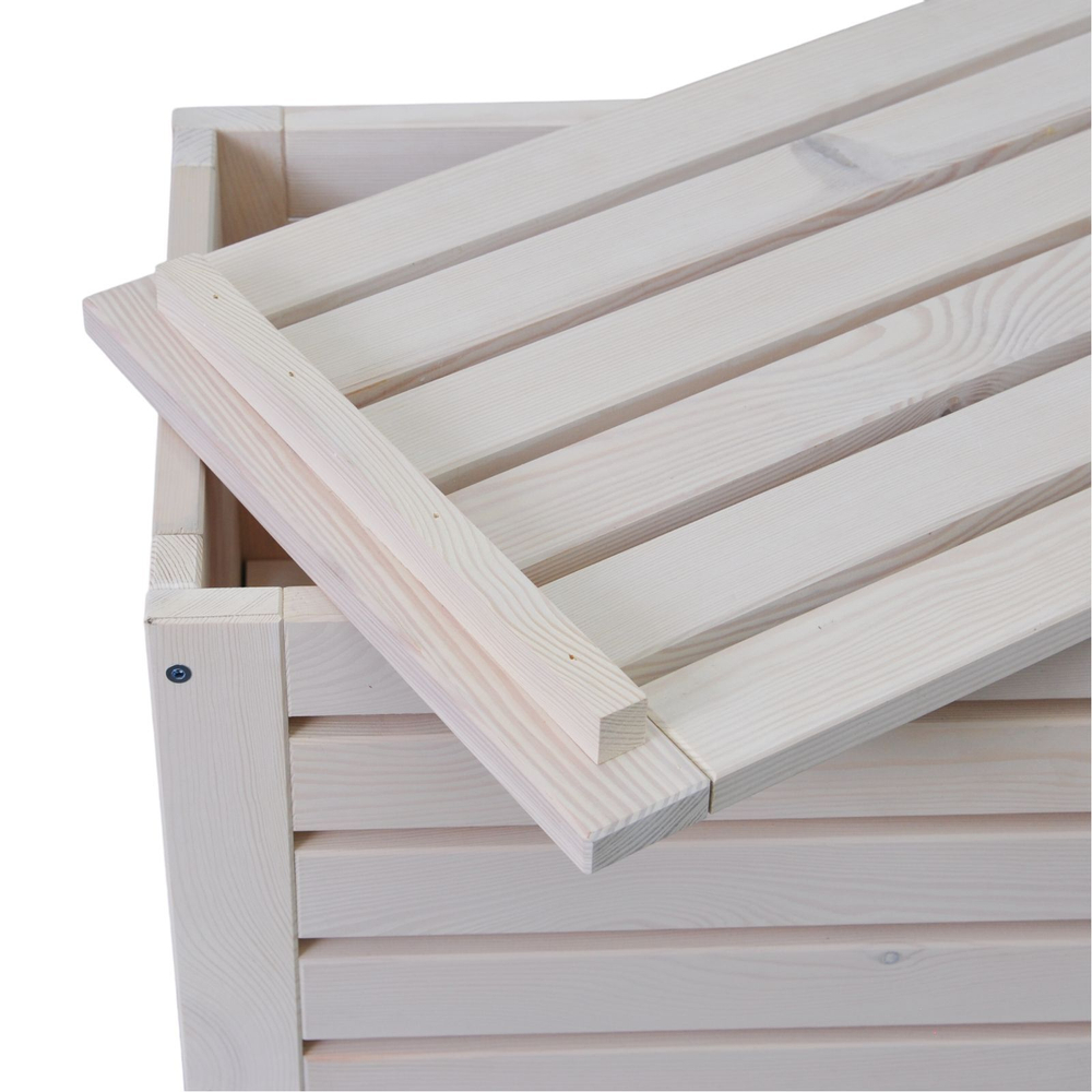 Сундук скамья деревянный для хранения вещей Эпларо для мангала и для сада, белый